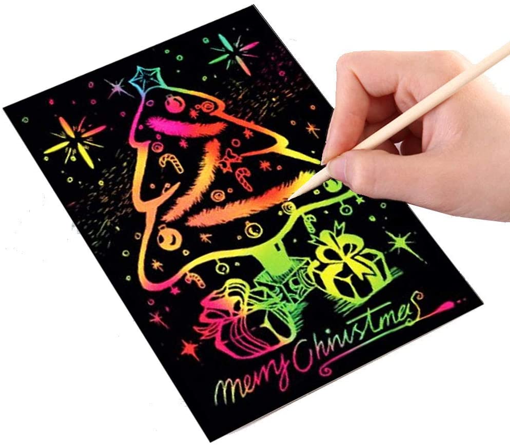 Sheets DIY Magic Rainbow Color Scratch Art Paper